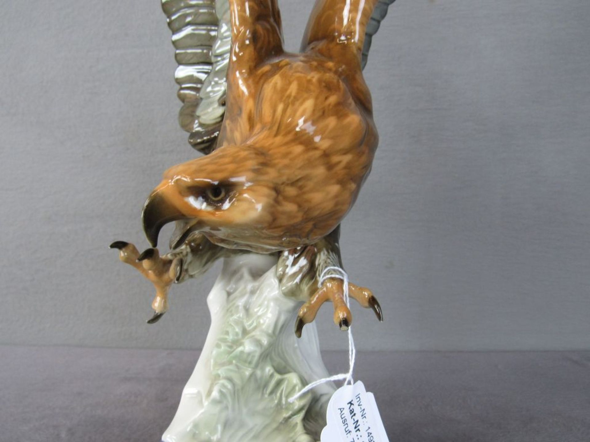 Porzellanfigur Steinadler Hutschenreuther Selb Kunstabteilung 1955-1969 44cm hoch Entwurf Karl - Bild 4 aus 10