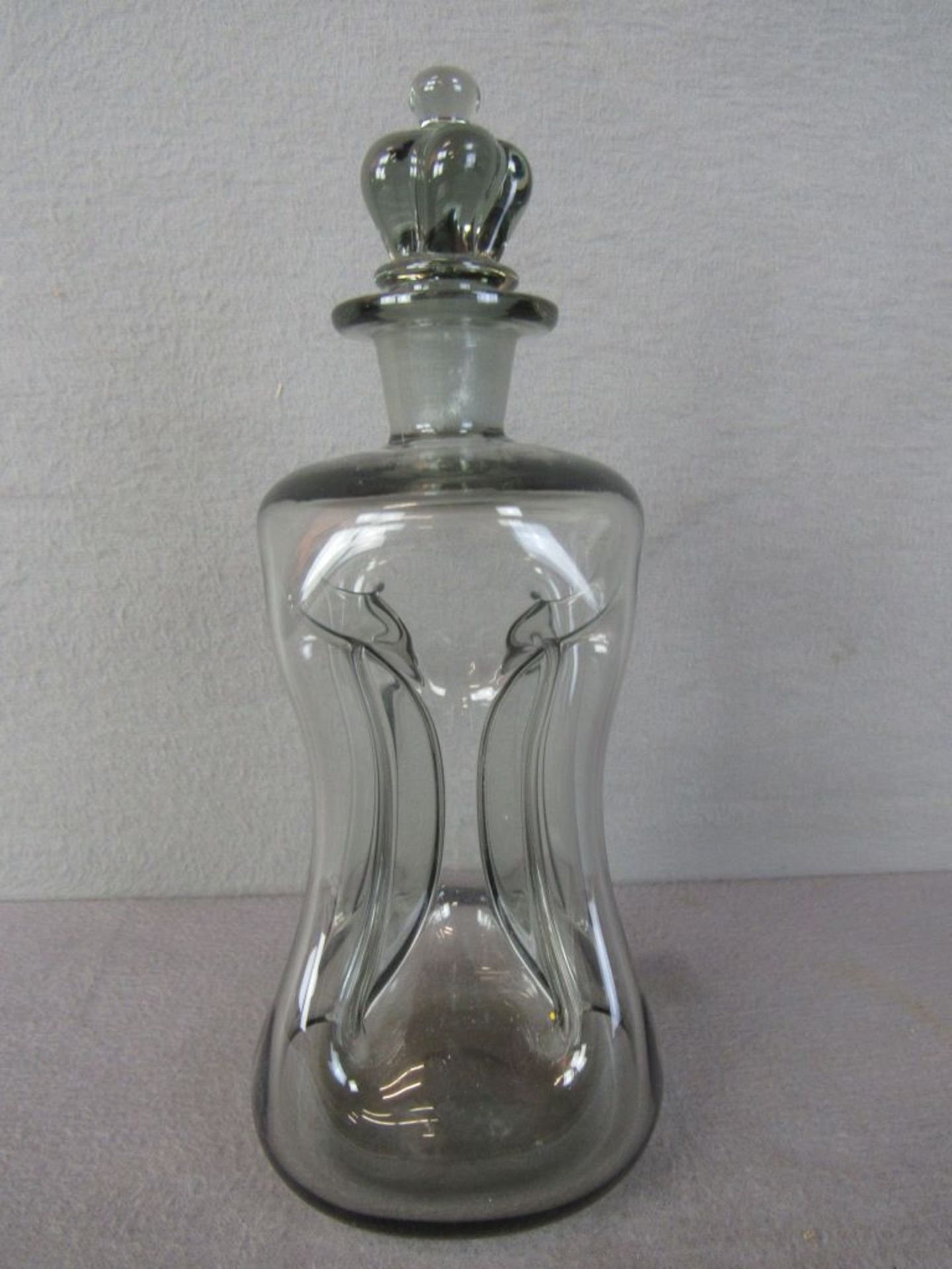 Antike Flasche Holmegaard 50er Jahre sogenannte Gluckerflasche Glas 25cm hoch