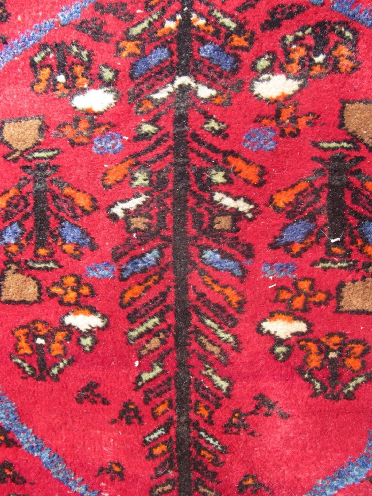 Antiker Teppich rotgrundig Orientteppich ca.64x87cm - Bild 3 aus 4
