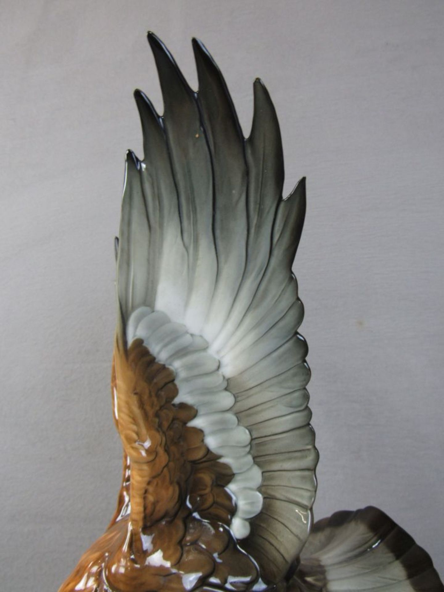 Porzellanfigur Steinadler Hutschenreuther Selb Kunstabteilung 1955-1969 44cm hoch Entwurf Karl - Bild 6 aus 10