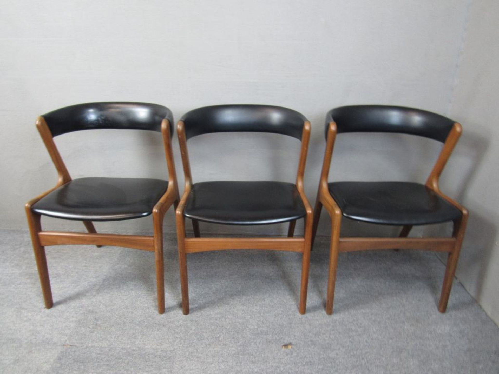 Drei Oak Chair by Erik Kirgegaard for Hong Stolefabrik Danish Design 60er Jahre Teak