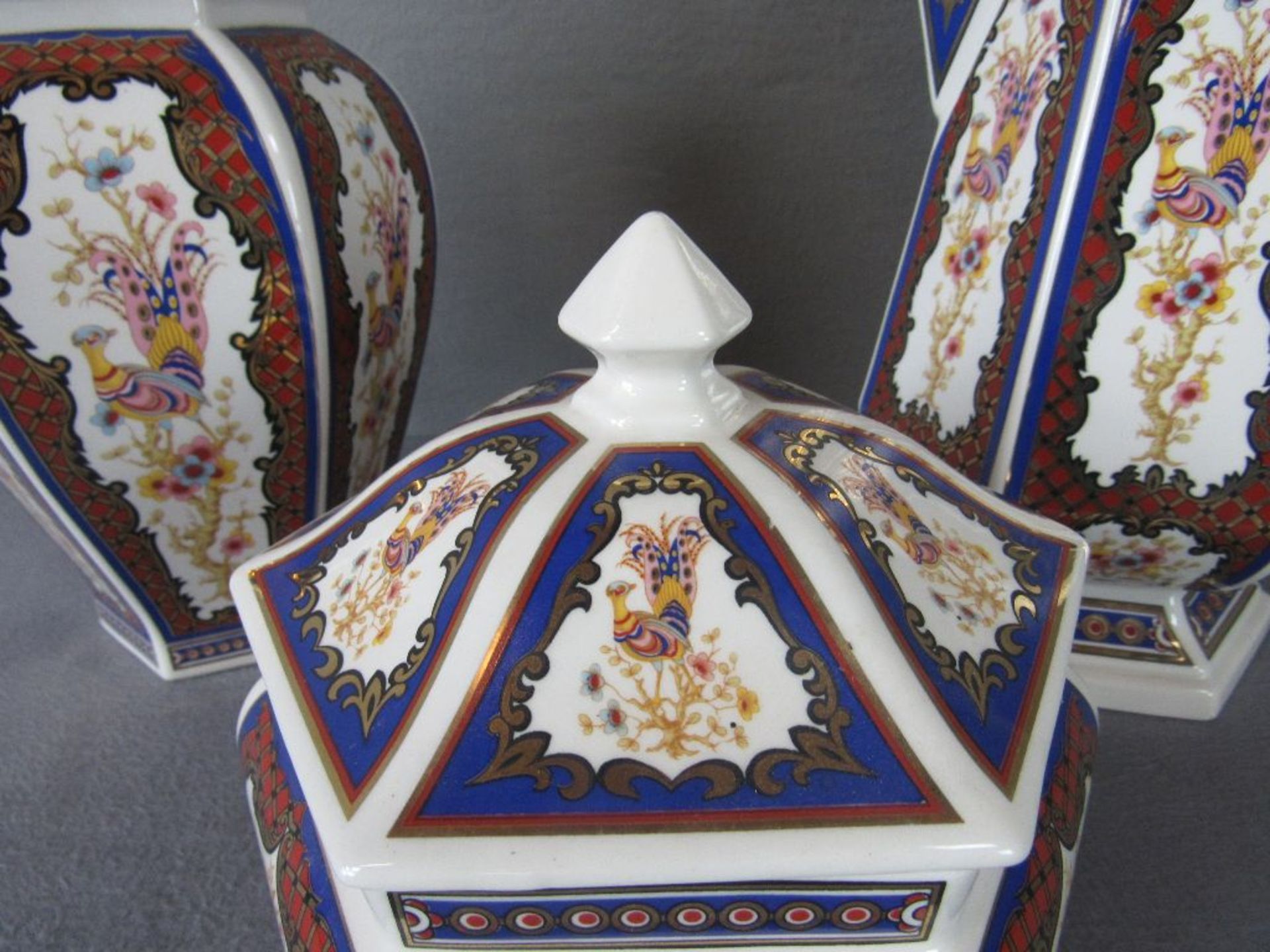 Drei Teile italienische Keramik Hersteller B&G farbenfroh mit Feuervogel von 19,5-42cm - Image 3 of 6