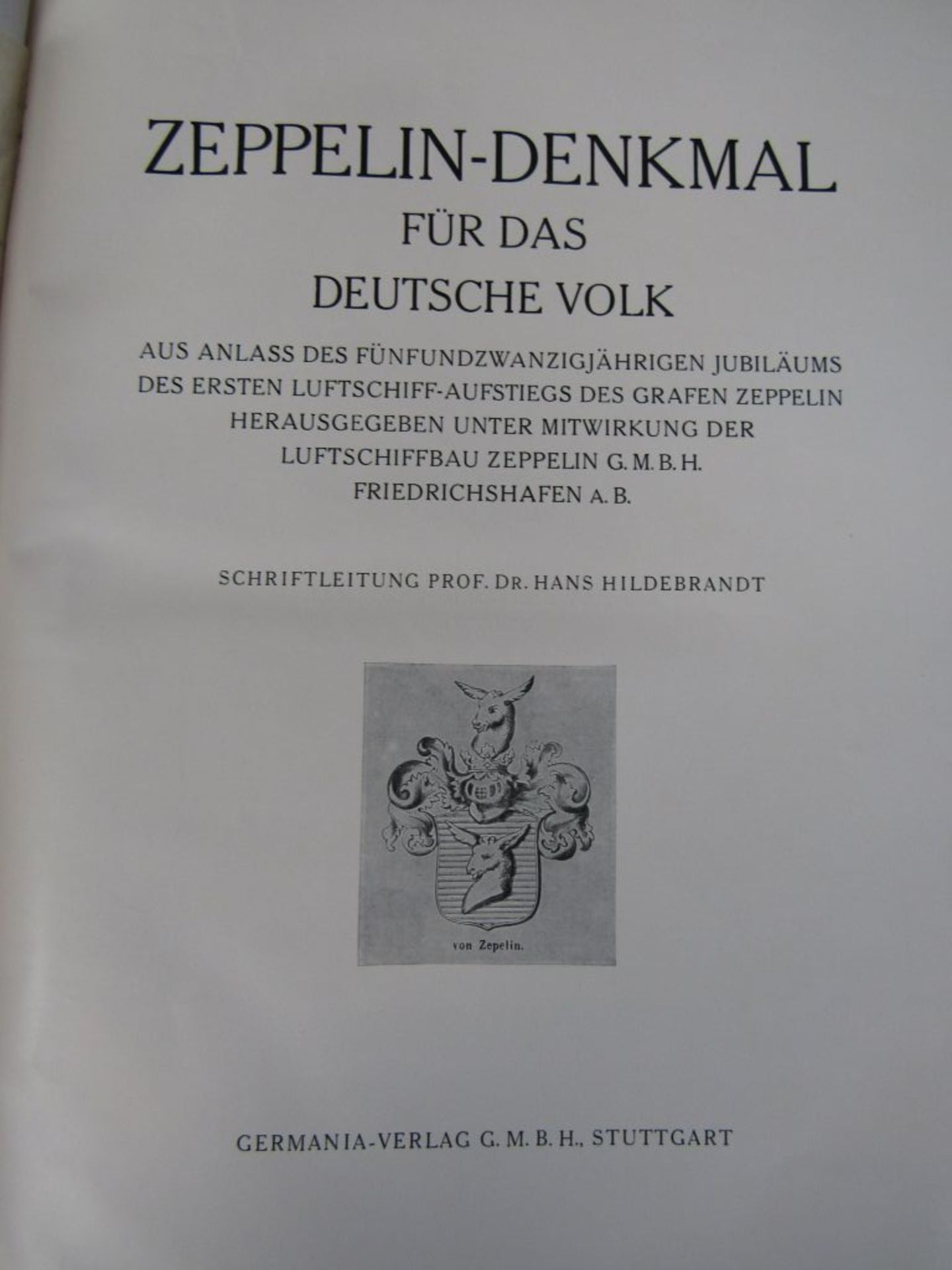 Antikes Buch Zeppelin Denkmal für das Deutsche Volk Prachtband guter Zustand ca.36x28cm - Bild 3 aus 7