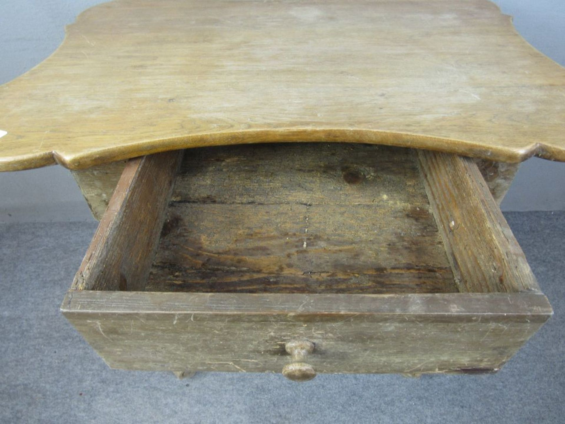 Antiker Tisch um 1800 ein Schub ca.87x62cm - Bild 3 aus 5