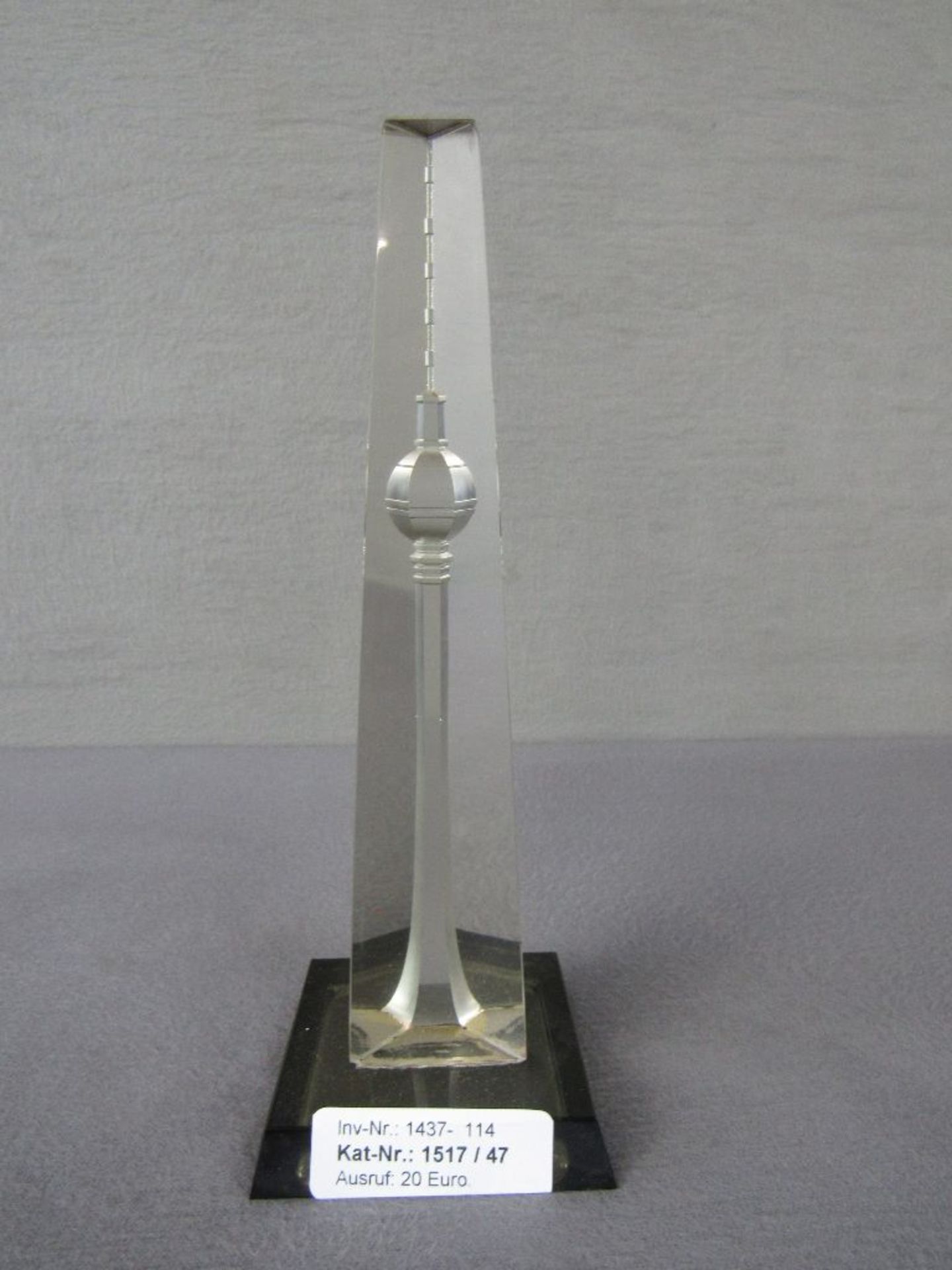 Glasskulptur Berliner Fernsehturm 22cm hoch Glas