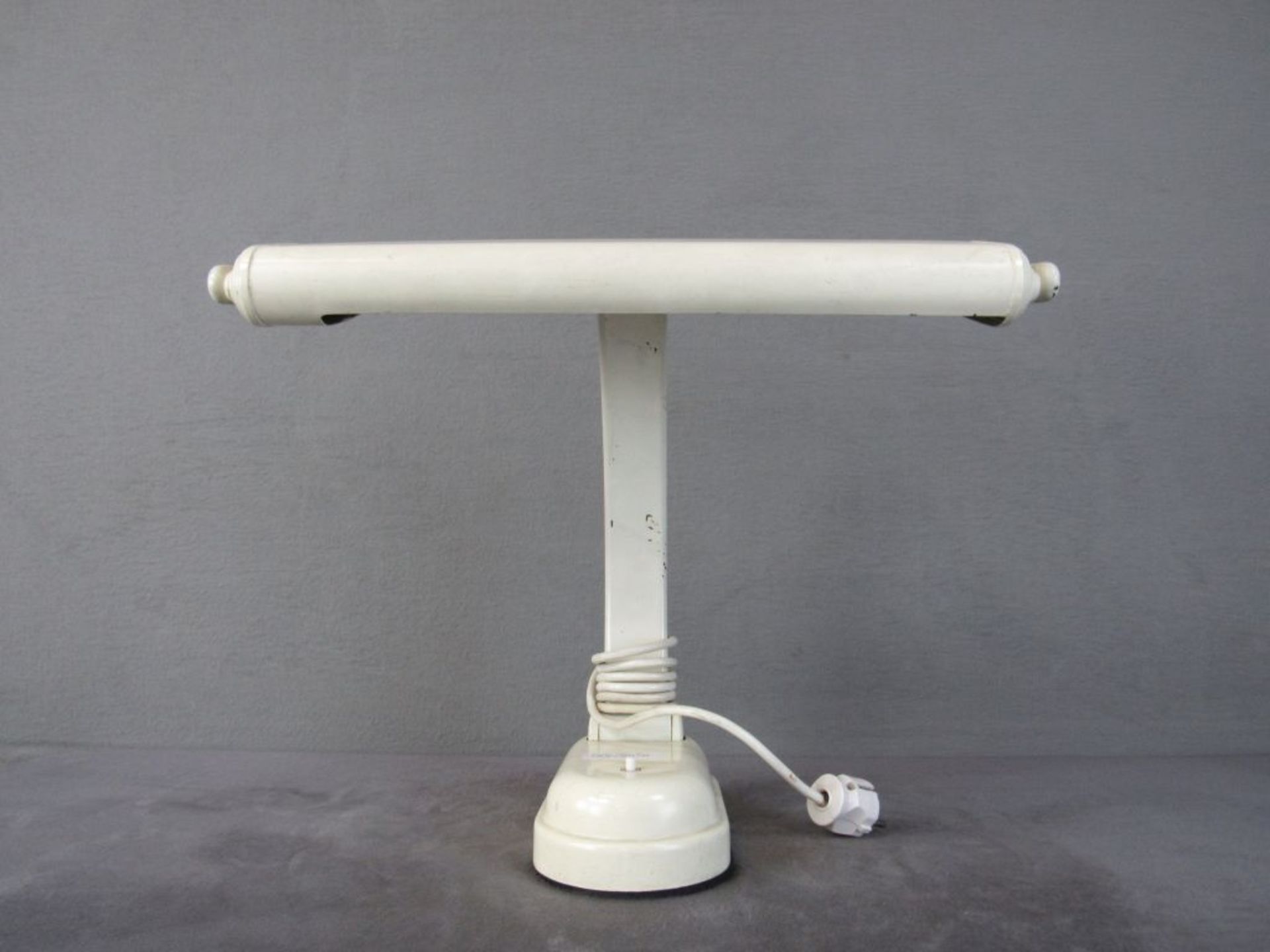 Schwere Arztpraxen Schreibtischlampe Art Deco gebogen Breite:46cm