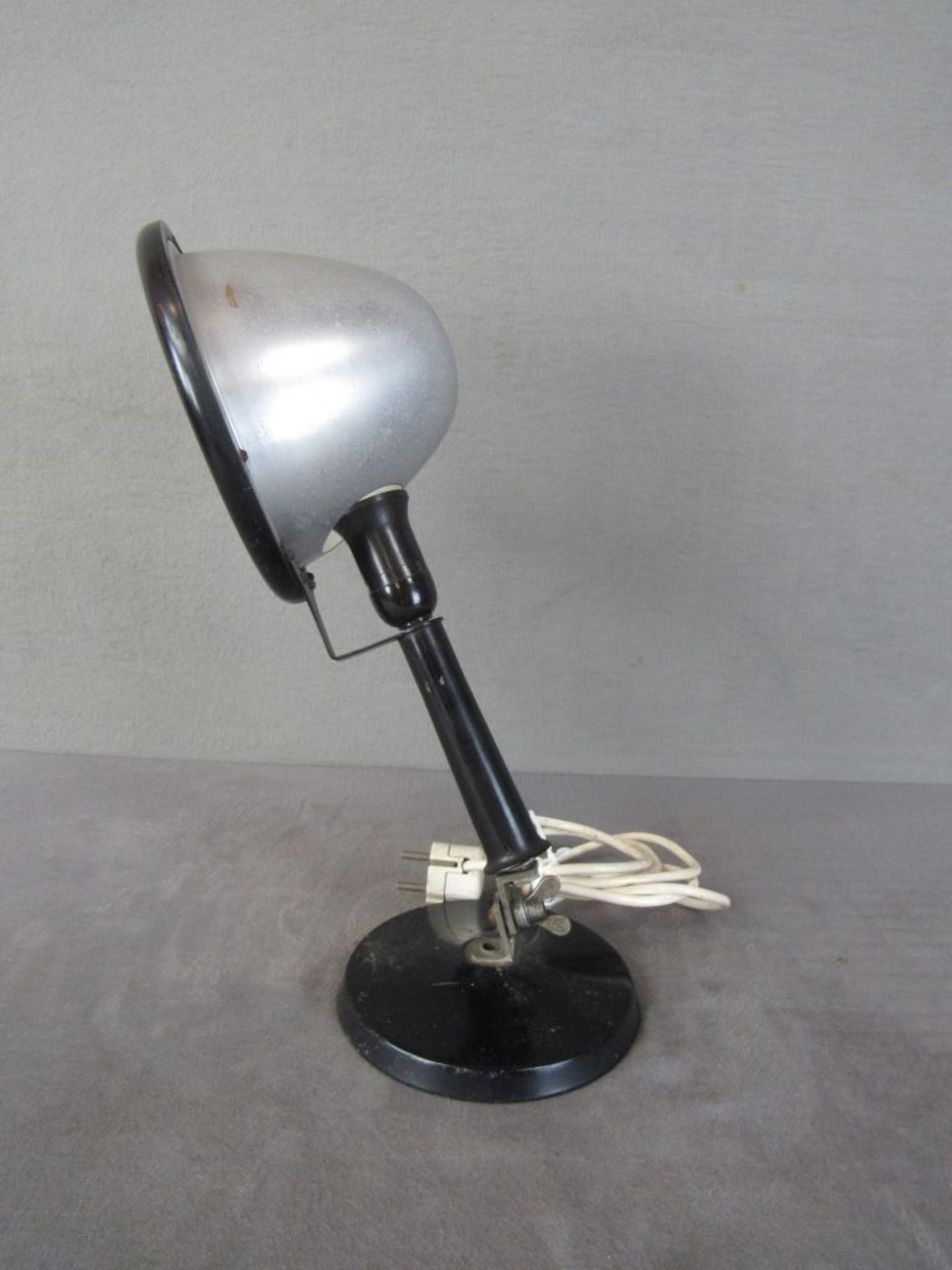 Vintage Industriedesign Arbeitslampe steckbar auf Sockel 50er Jahre 40cm hoch - Bild 3 aus 4