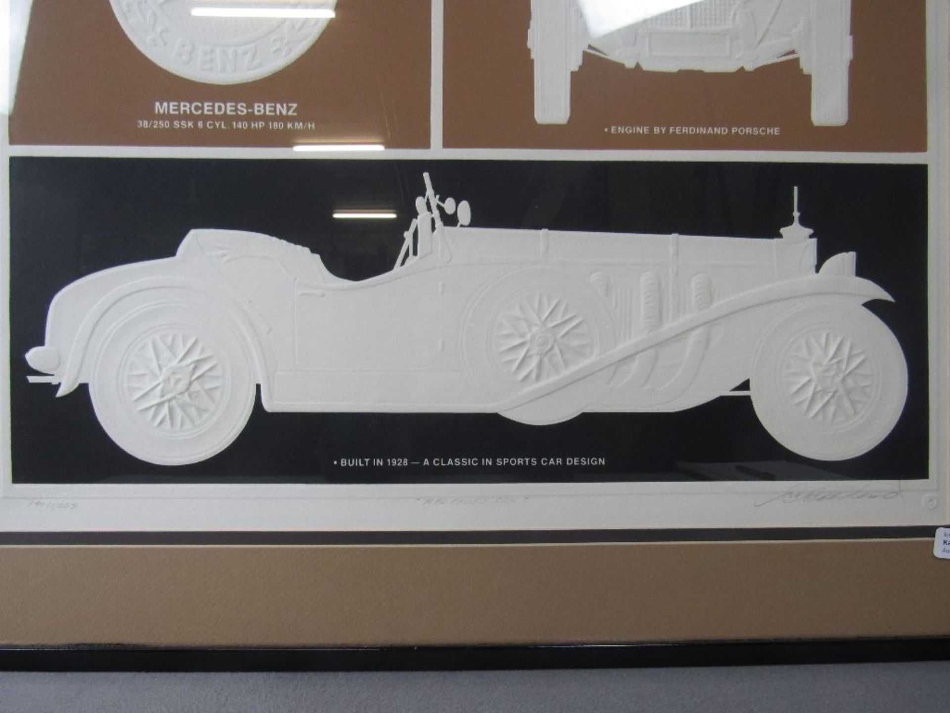 Schöne Grafik Graphics Blatt 194/500 signiert und betitelt Mercedes Benz ca.78x63cm - Image 6 of 8