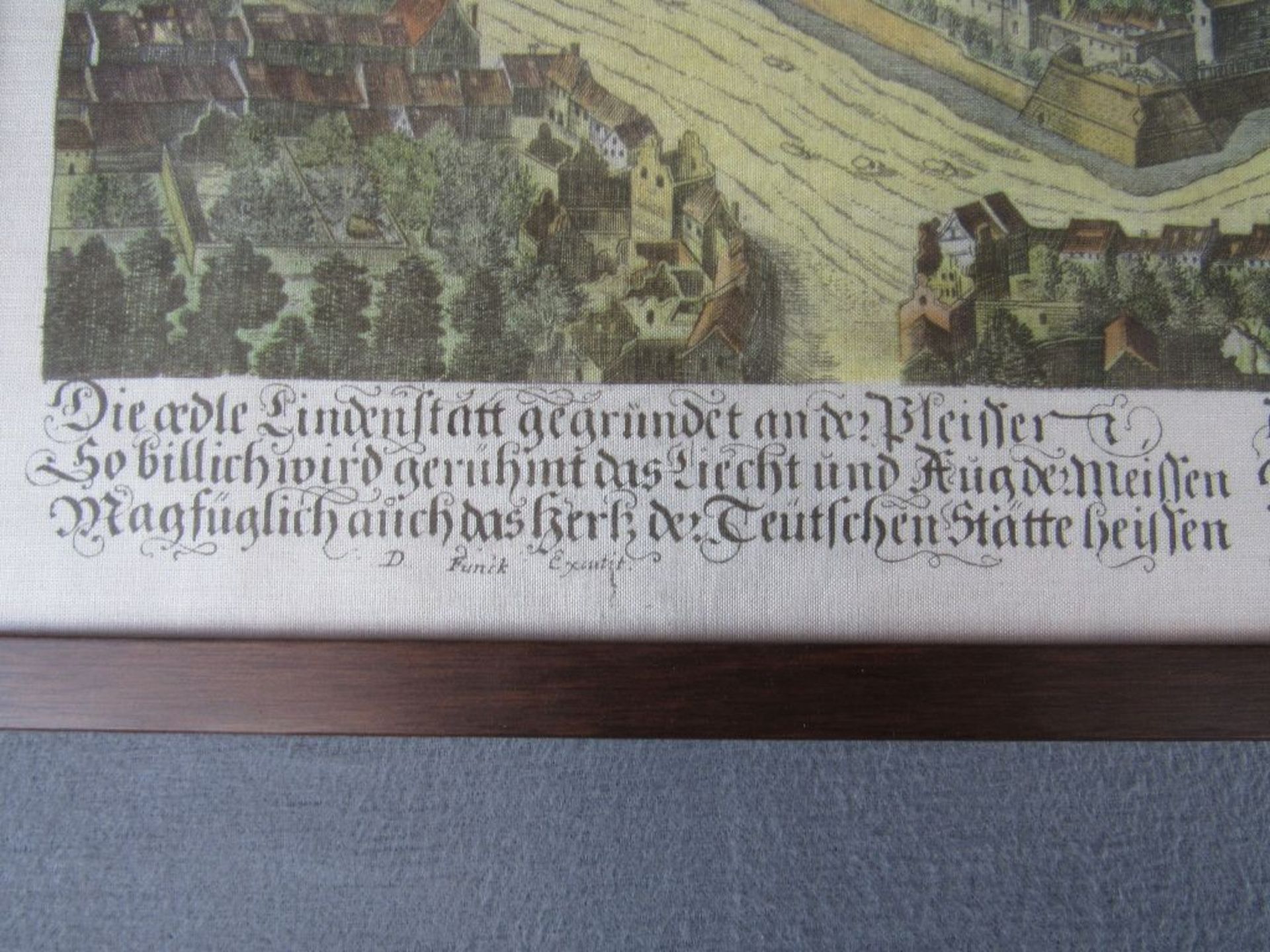 Grafik Kunstdruck auf Stoff Leipzig 1665 59x44cm - Image 4 of 5