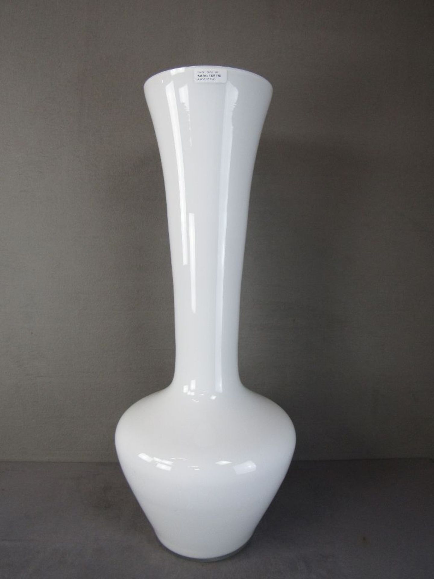 Große Glas Bodenvase Weiß Höhe:86cm