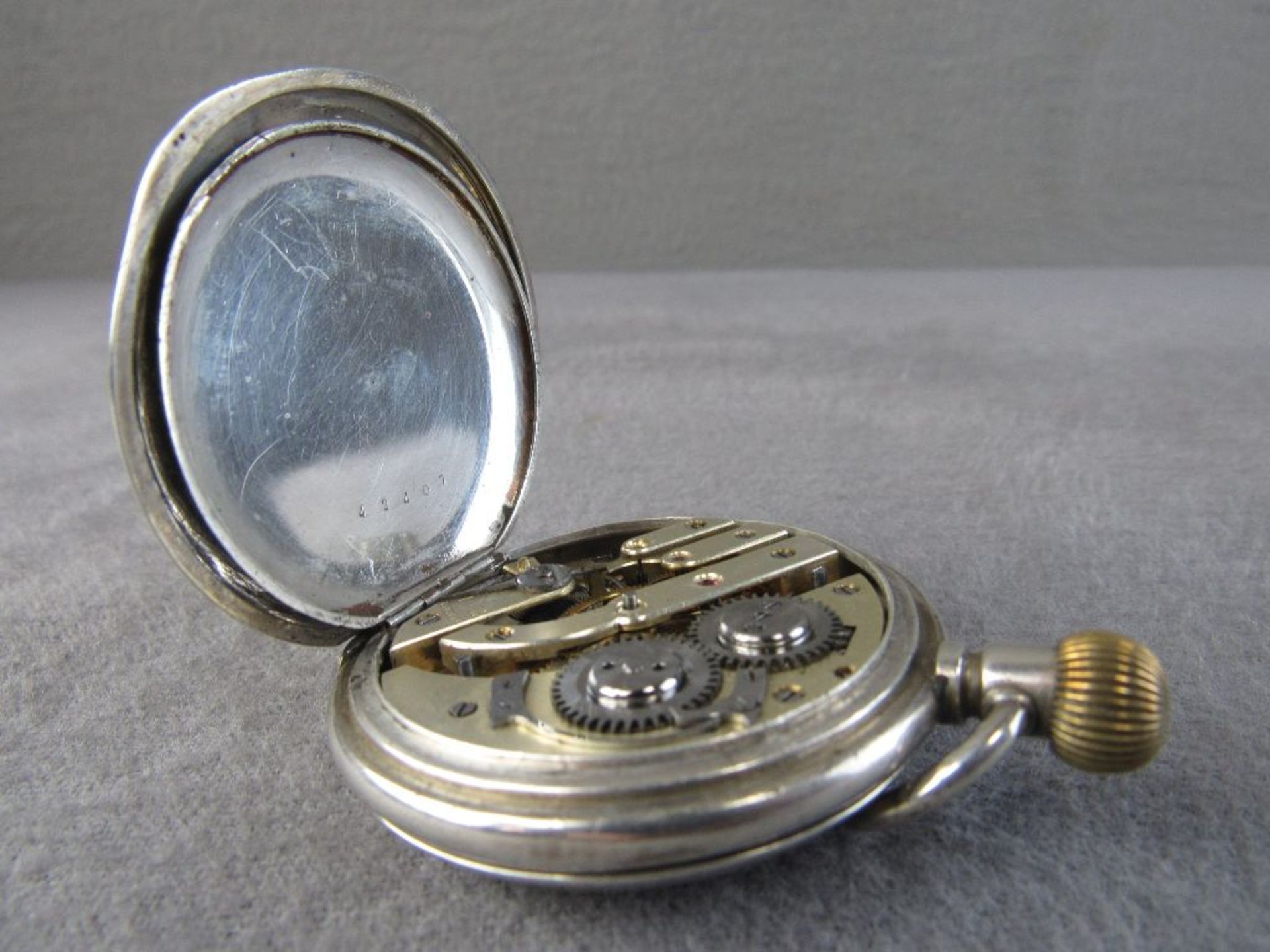 Französische Herrentaschenuhr drei Deckel läuft an Durchmesser 5cm - Image 6 of 6