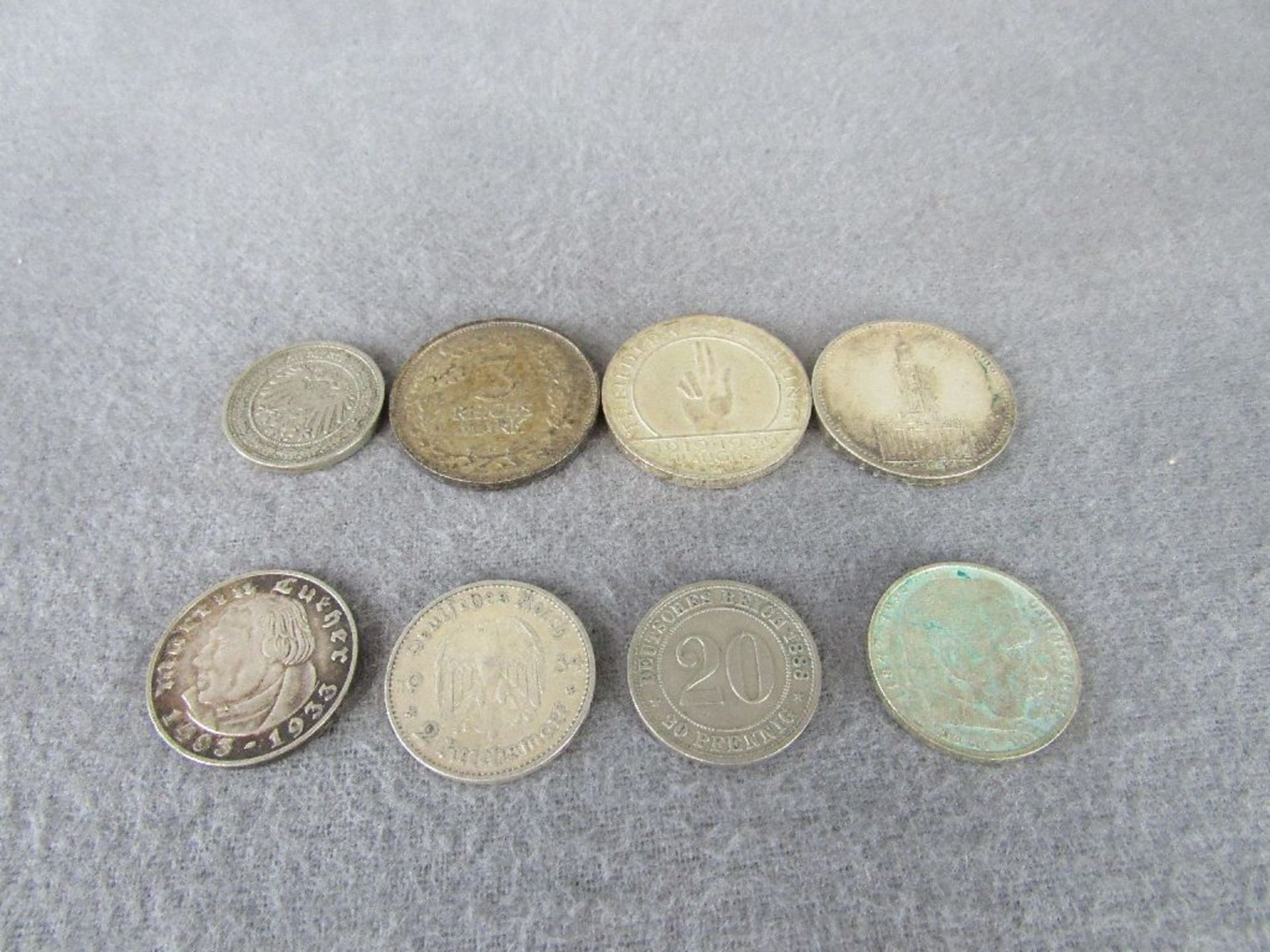 Diverse Silbermünzen Deutsches Reich und 20 Pfennig Stück 19. Jahrhundert