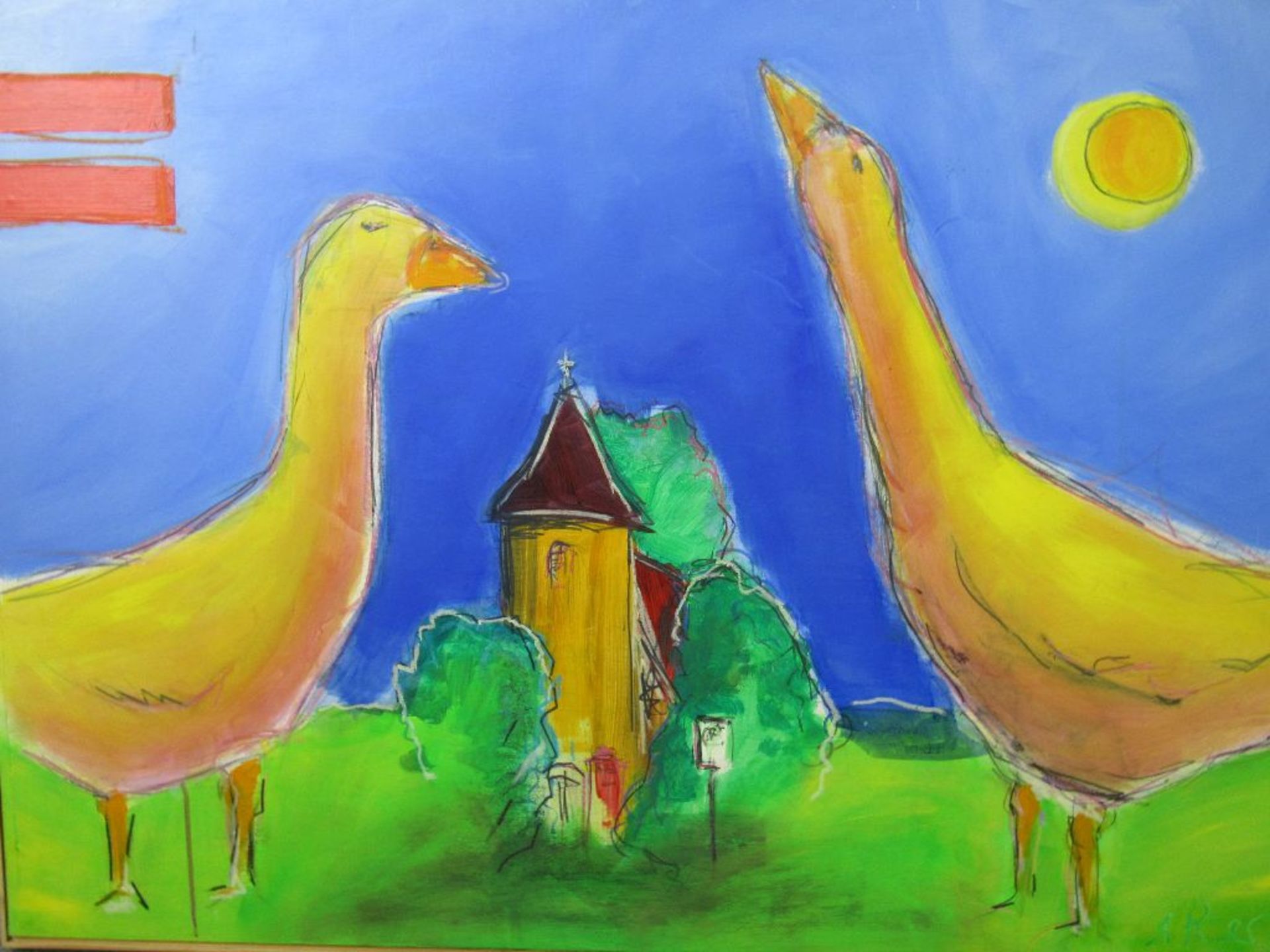 Ölgemälde Öl auf HF aus dem Atelier Blaumeier ca.87x123cm