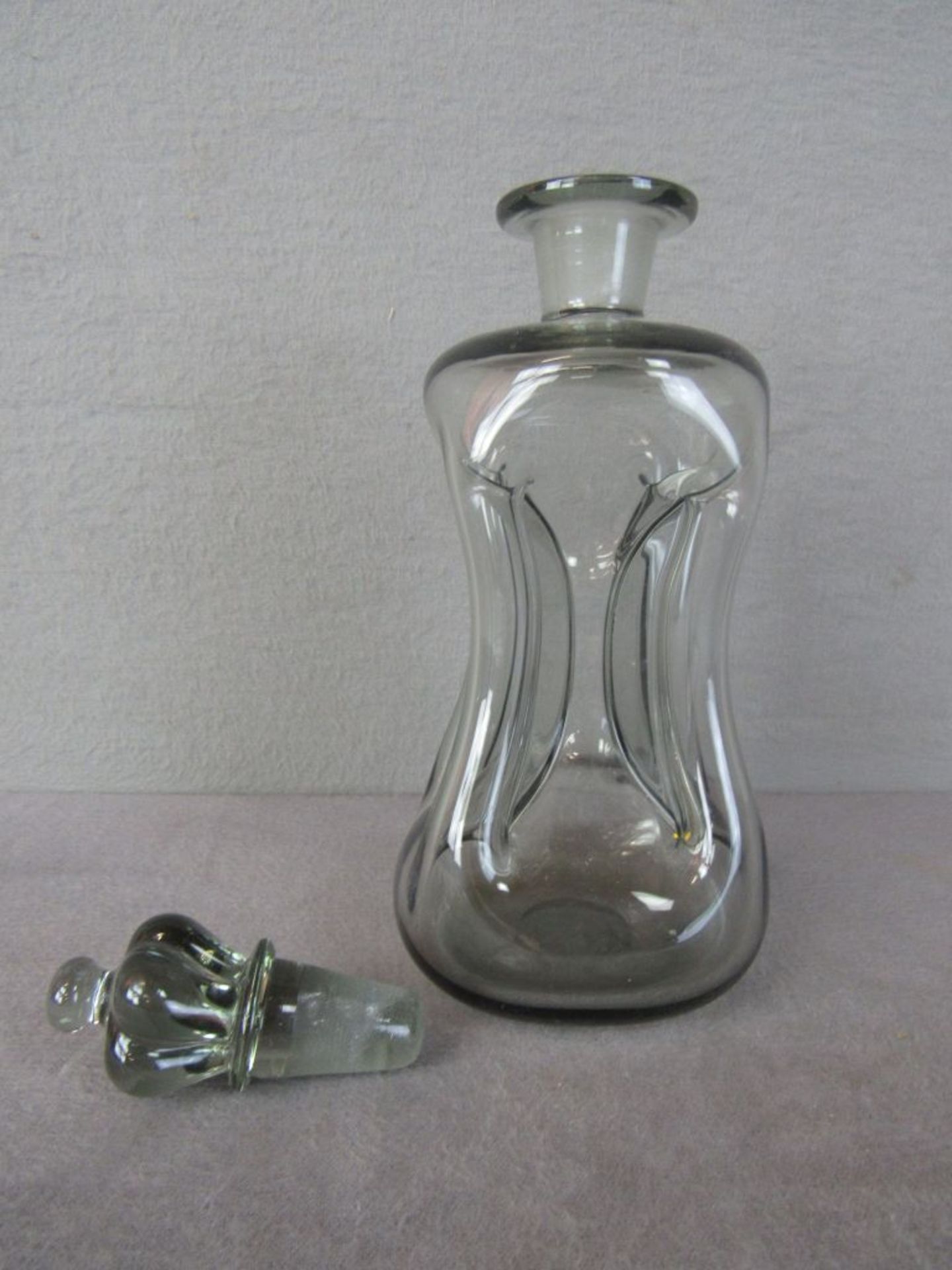 Antike Flasche Holmegaard 50er Jahre sogenannte Gluckerflasche Glas 25cm hoch - Bild 2 aus 3