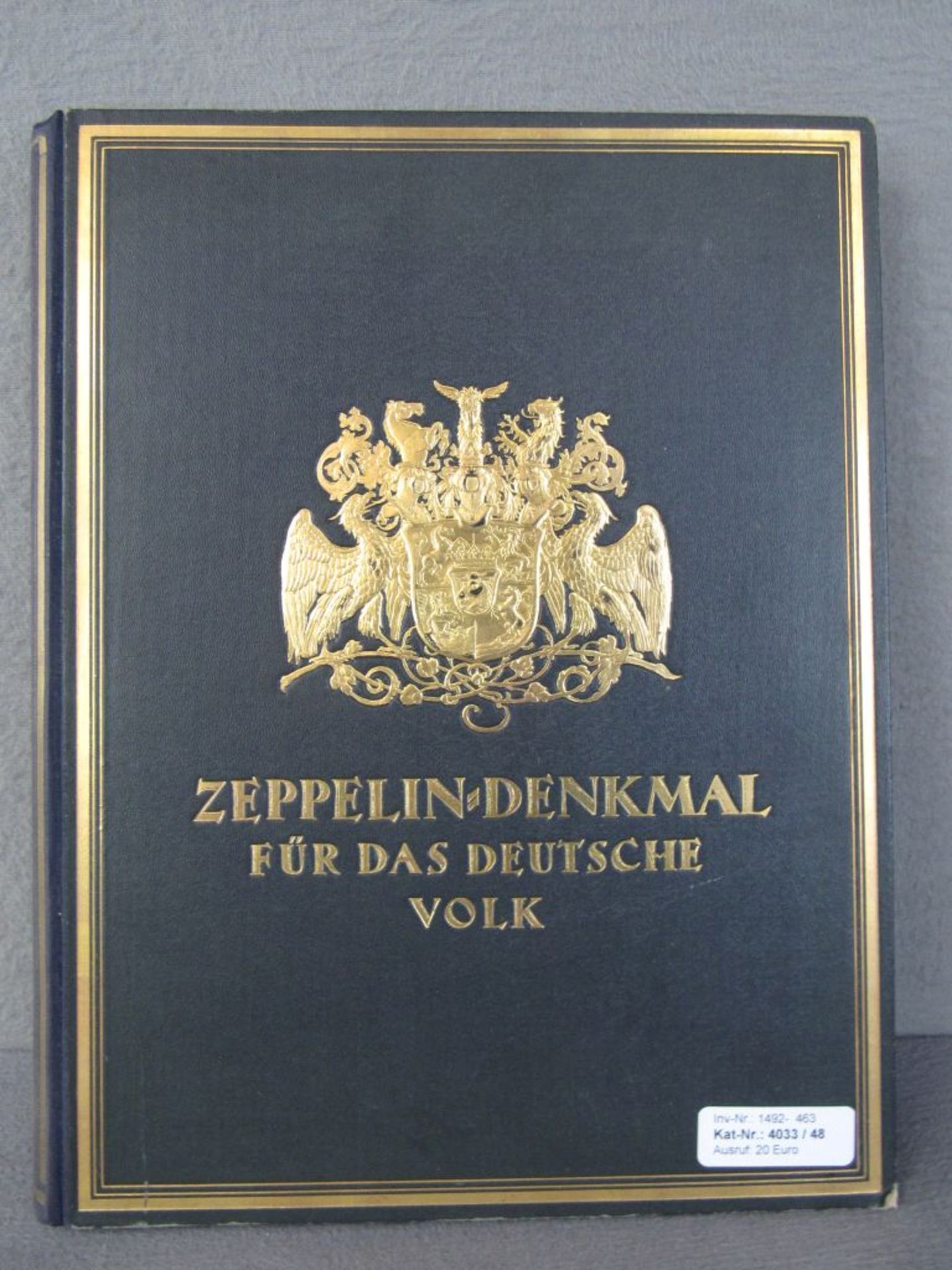 Antikes Buch Zeppelin Denkmal für das Deutsche Volk Prachtband guter Zustand ca.36x28cm