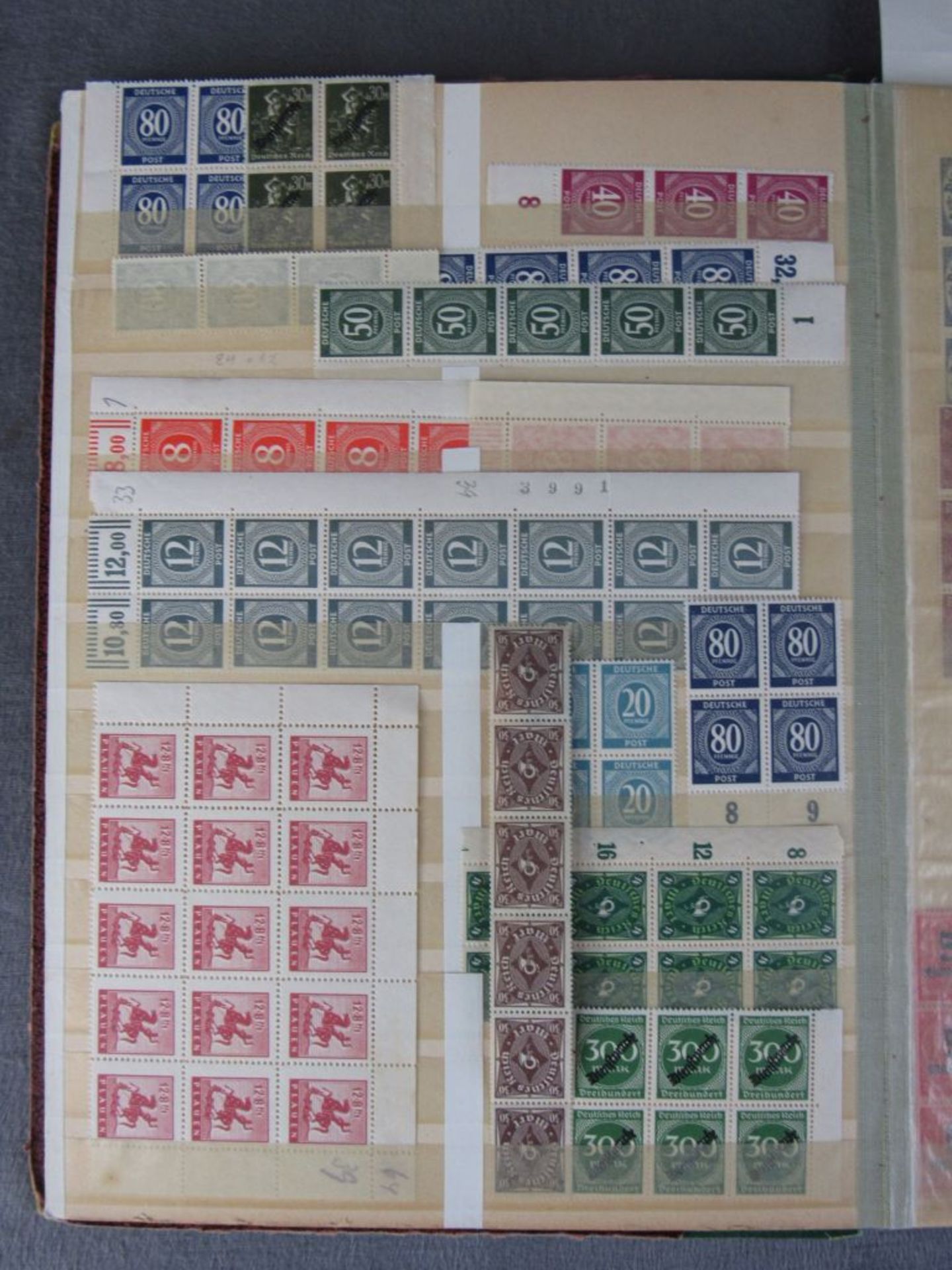Karton Deutschland von AD - 50ger Jahre für den Spezialisten, Bogenteile, Marken usw. - Bild 16 aus 18