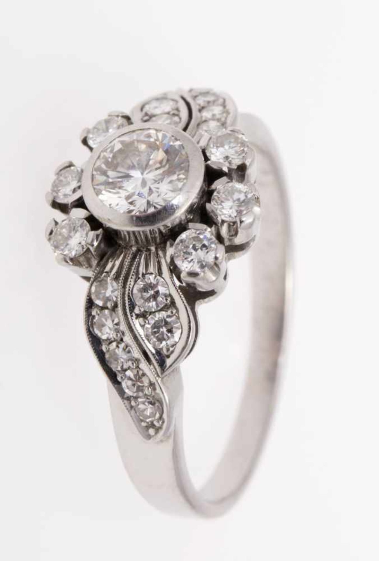 Floral gestalteter Brillant-Diamant-Ring - Bild 3 aus 3