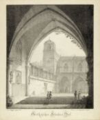 Quaglio, Domenico. 1787 München - Hohenschwangau 1837Gotischer Klosterhof. Lithographie. In der