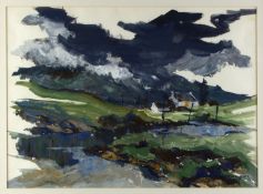 Kaindl-Trätzl, Robert. 1941 MünchenIch gehe heim im Regen und genieße den dunklen Reiz. Gouache.