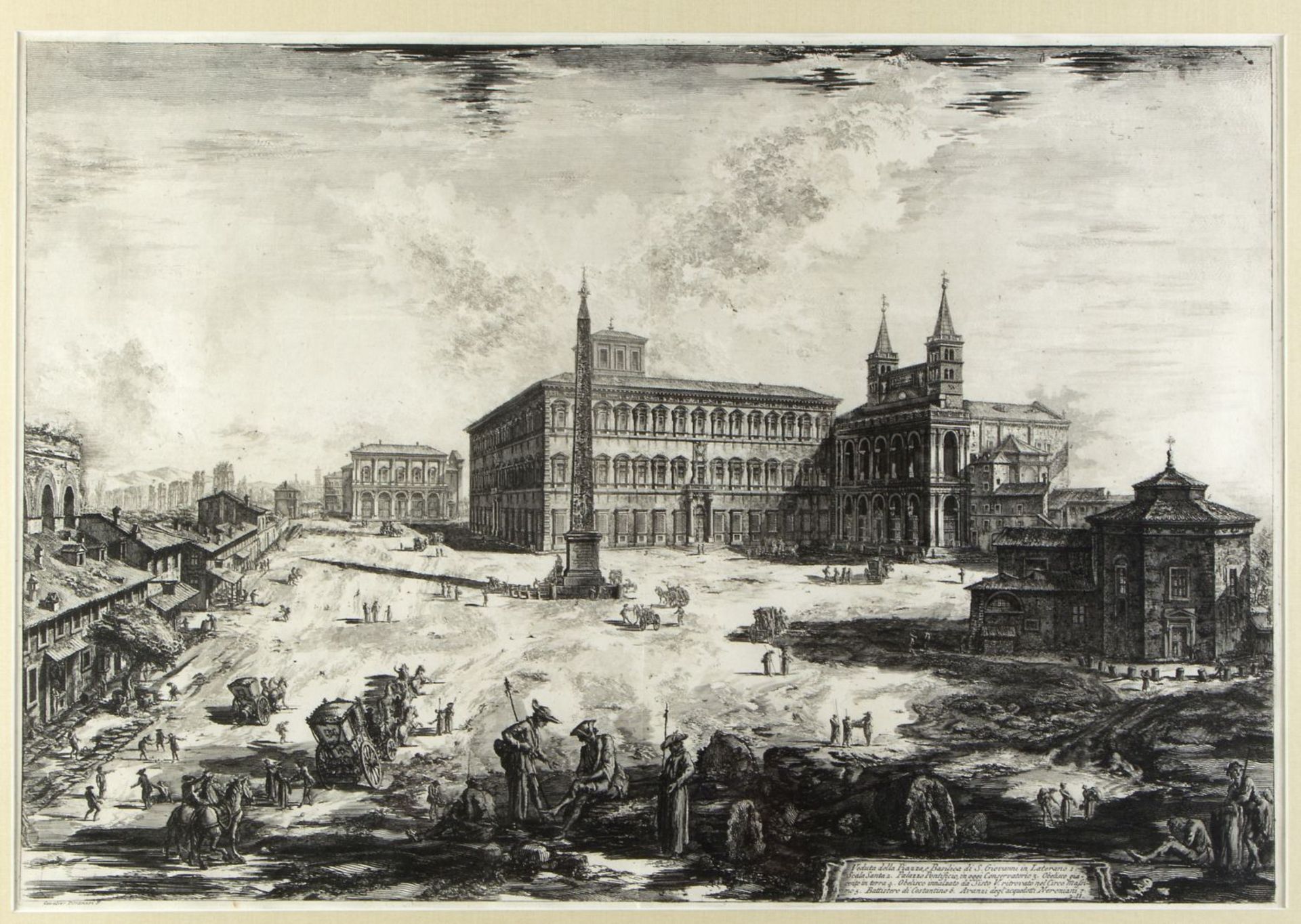 Piranesi, Francesco. 1756 Rom - Paris 1810Veduta della Piazza e Basilica di S. Giovanni in Laterano.