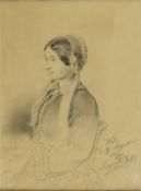 Dahl, Johannes-Siegwald. 1827 - Dresden - 1902Seitliches Brustbild der Carolina Dahl.