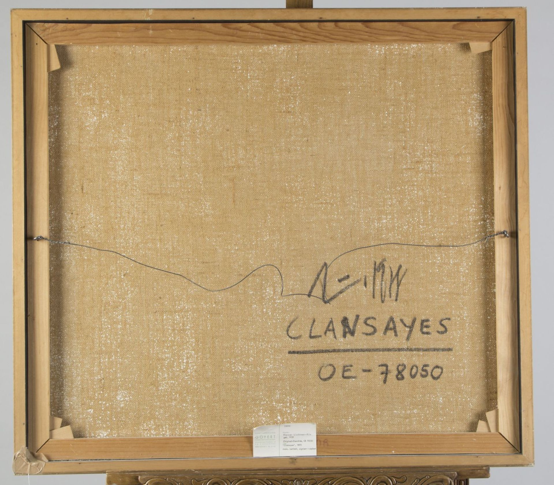 Lichtner-Aix, Werner. 1939 Berlin - München 1987Clansayes OE - 78050. Öl/Rupfen. 80 x 90,5 cm. - Bild 2 aus 2