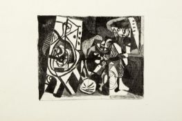 Picasso, Pablo. 1881 Malaga - Mougins 1973Scène d'interieur. Lithographie. 22,5 x 28 cm. Verso von