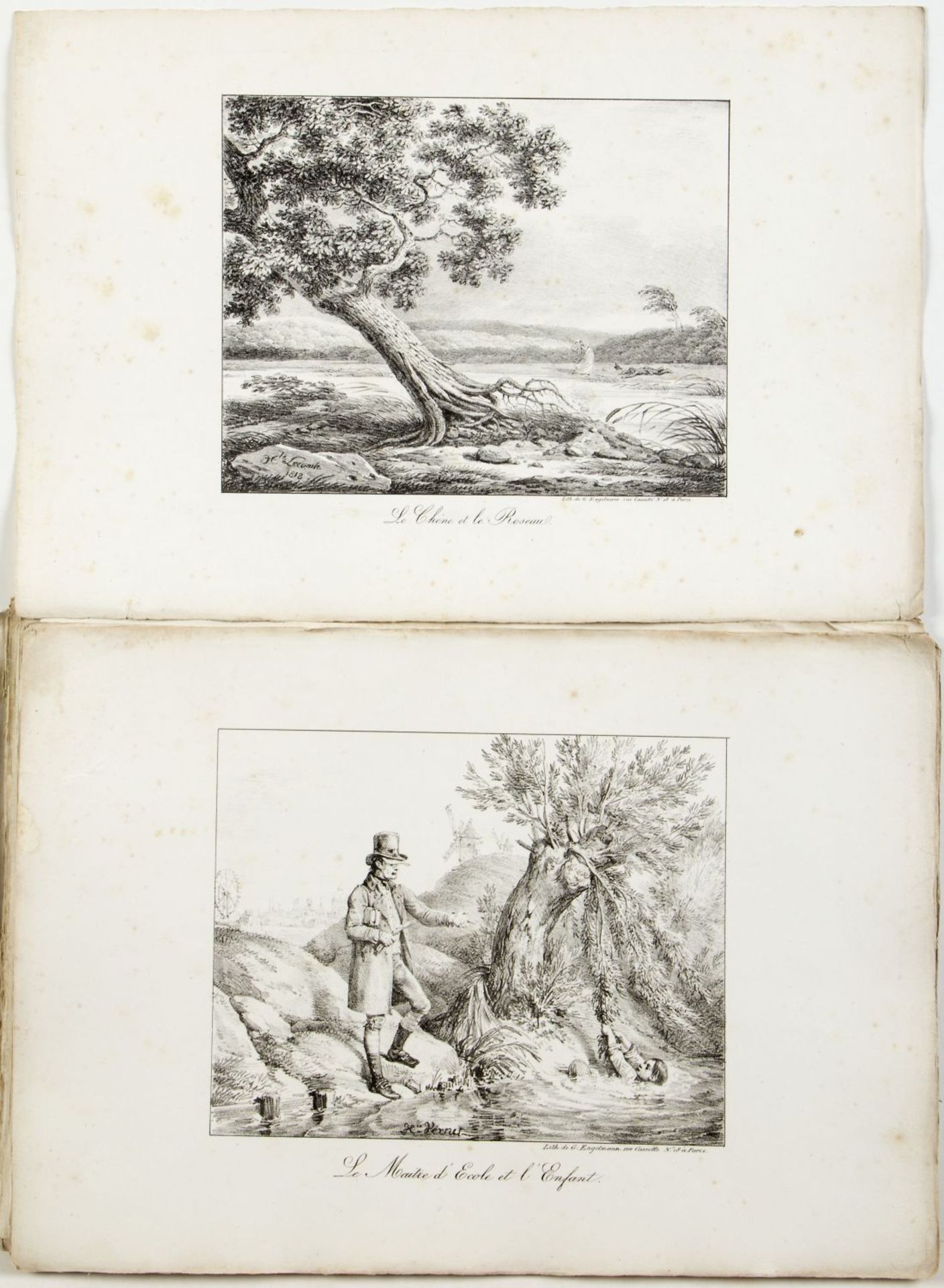 Engelmann, Gottfried. 1788 - Mühlhausen - 1839Fables choisies de la Fontaine. 18 Lithographien. - Bild 3 aus 3