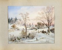 Lebschée, Carl August. 1800 Schmiegel bei Posen - München 1877Winterlandschaft mit einem Dorf,