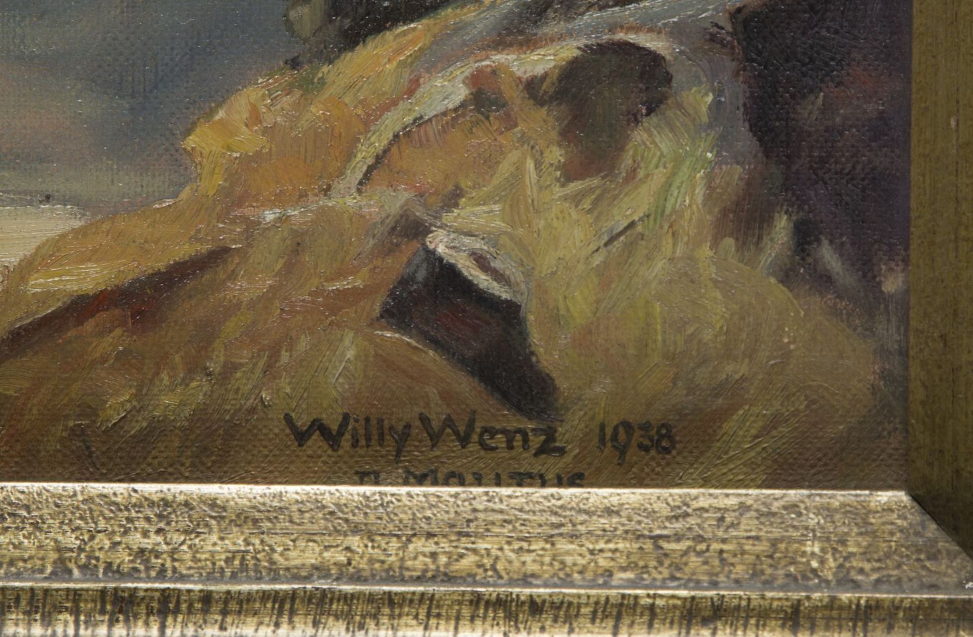 Wenz, Willy. Nach Maurus Königssee. Öl/Lwd. Sign. 50,5 x 40 cm. Gerahmt. Besch. - Bild 2 aus 3