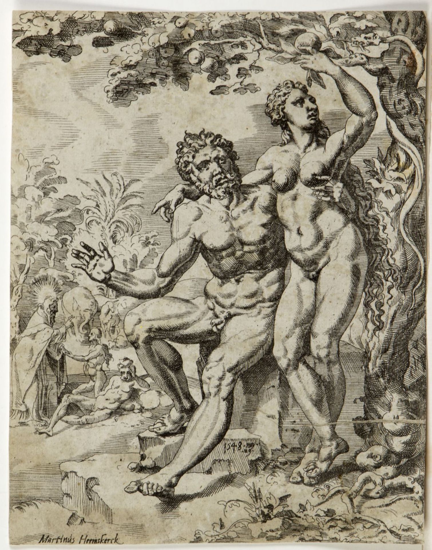 Greuter. Heemskerck. CallotAllegorie auf den Frühling. Adam und Eva. Bettler. 1 Kupferstich. 3 - Image 3 of 5