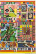 Paolozzi, Eduardo. 1924 EdinburghSigns of Earth and Planets. Farbserigraphie. Sign. und dat. 1970.