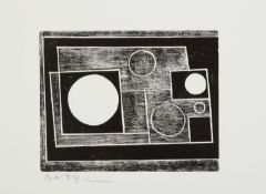 Nicholson, Ben. 1894 Uxbridge - London 1982Five circles. Holzschnitt. Sign. und dat. (19)34. 16 x 20