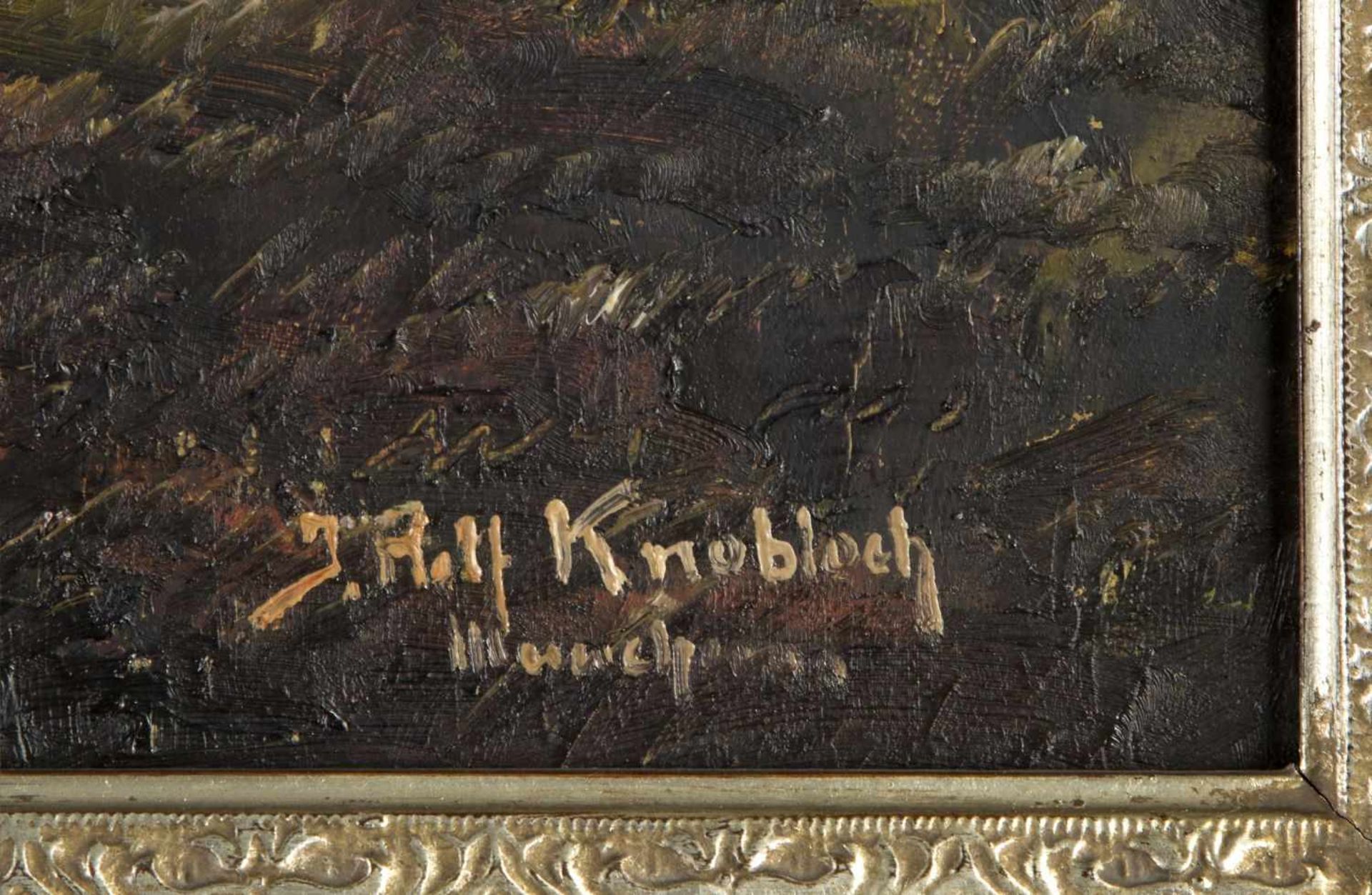 Knobloch, Josef Rolf. 1891 Böhmisch-Kamnitz - München 1964Moor in den Voralpen. Öl/Lwd. Sign. und - Bild 2 aus 3