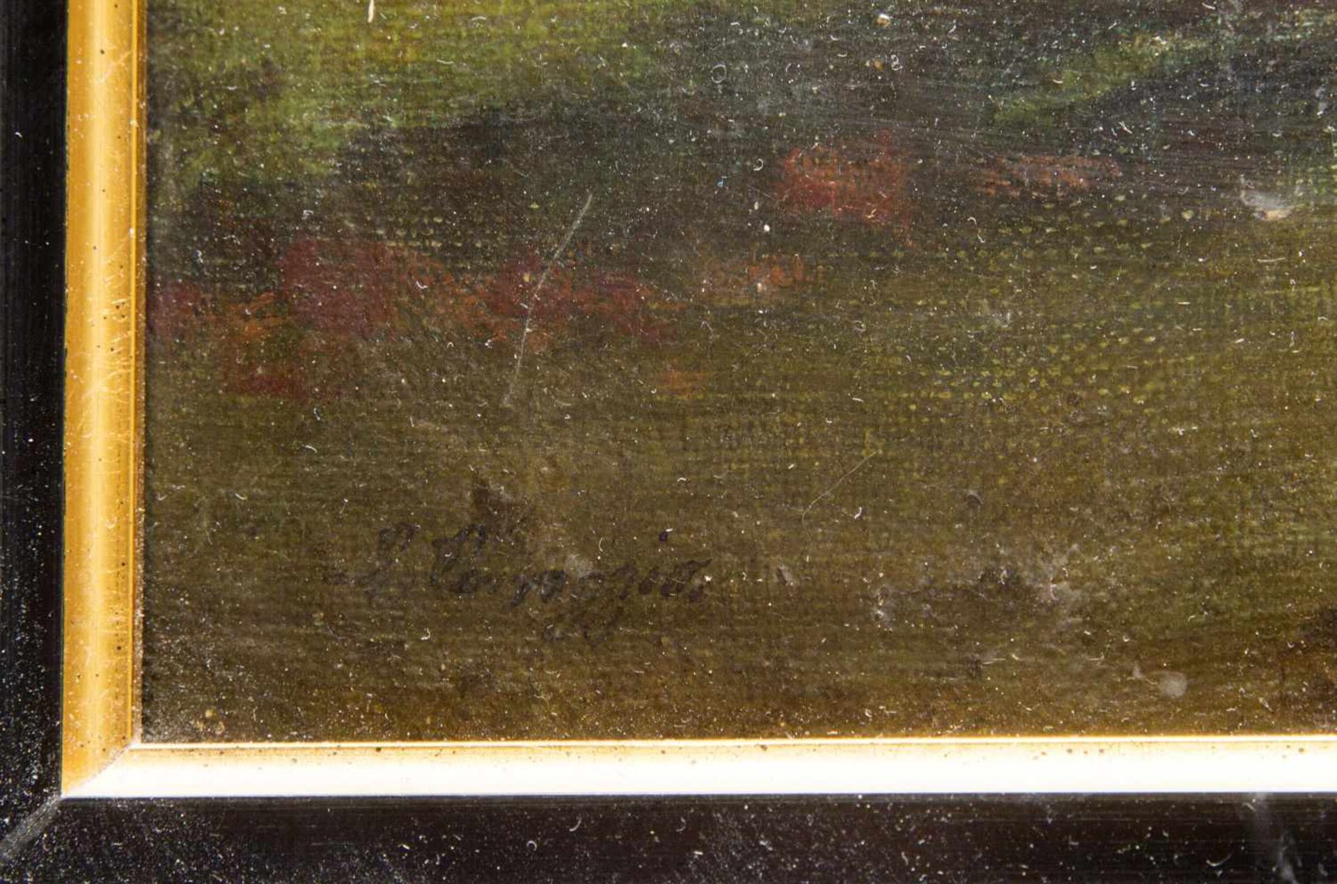Correggio u.a.Herbstlicher Wald. Straßenmusikanten. 2 Gem. Öl/Lwd. bzw. Holz. Sign. 35 x 28 cm. - Bild 3 aus 6