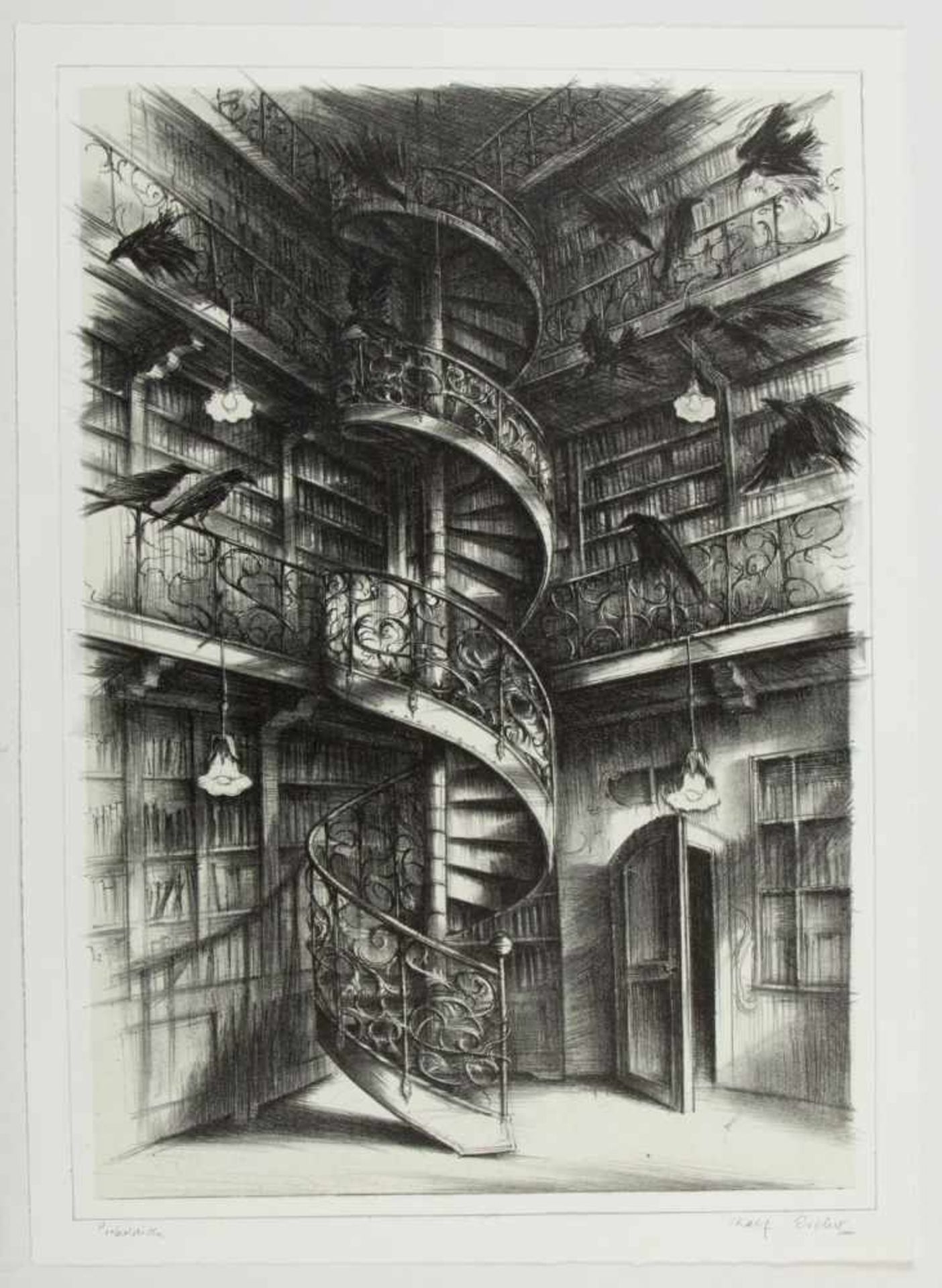 Escher, Rolf. 1936 HagenIm Friseursalon. La Gazzetta della Sport. Bibliothek. Endstation u.a. 18 - Image 4 of 5