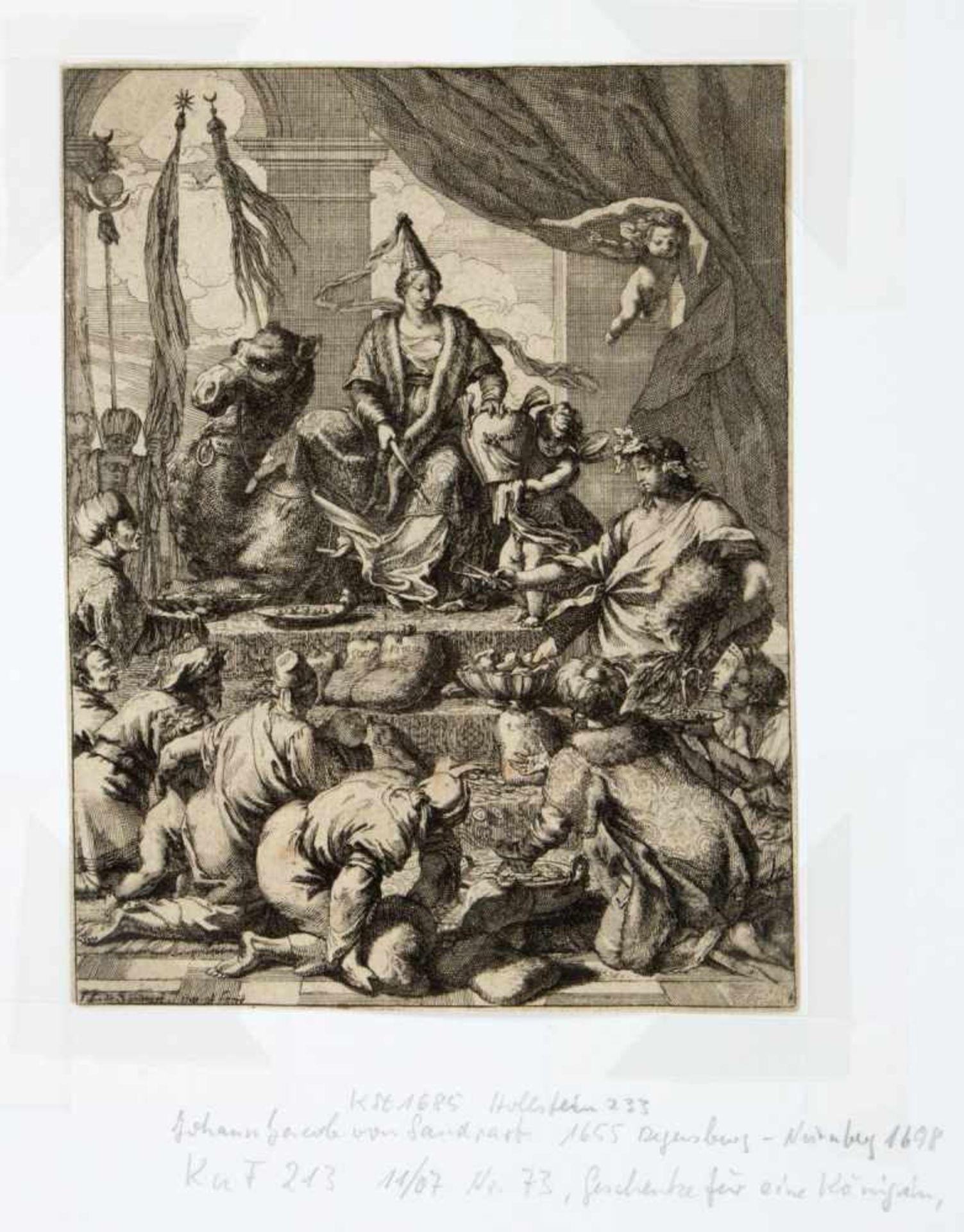 Sandrart, Johann von. Bemmel, Peter von. Monaco, Pietro u.a.Geschenke für eine Königin. Reiter mit - Bild 3 aus 4