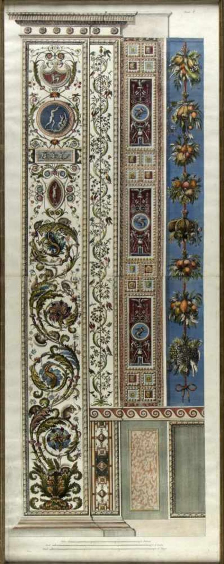 Ottaviani, Giovanni. 1735 - 1808. Zugeschrieben Le logge del vaticano. 2 kol. Kupferstiche. 103 x 39 - Bild 3 aus 3