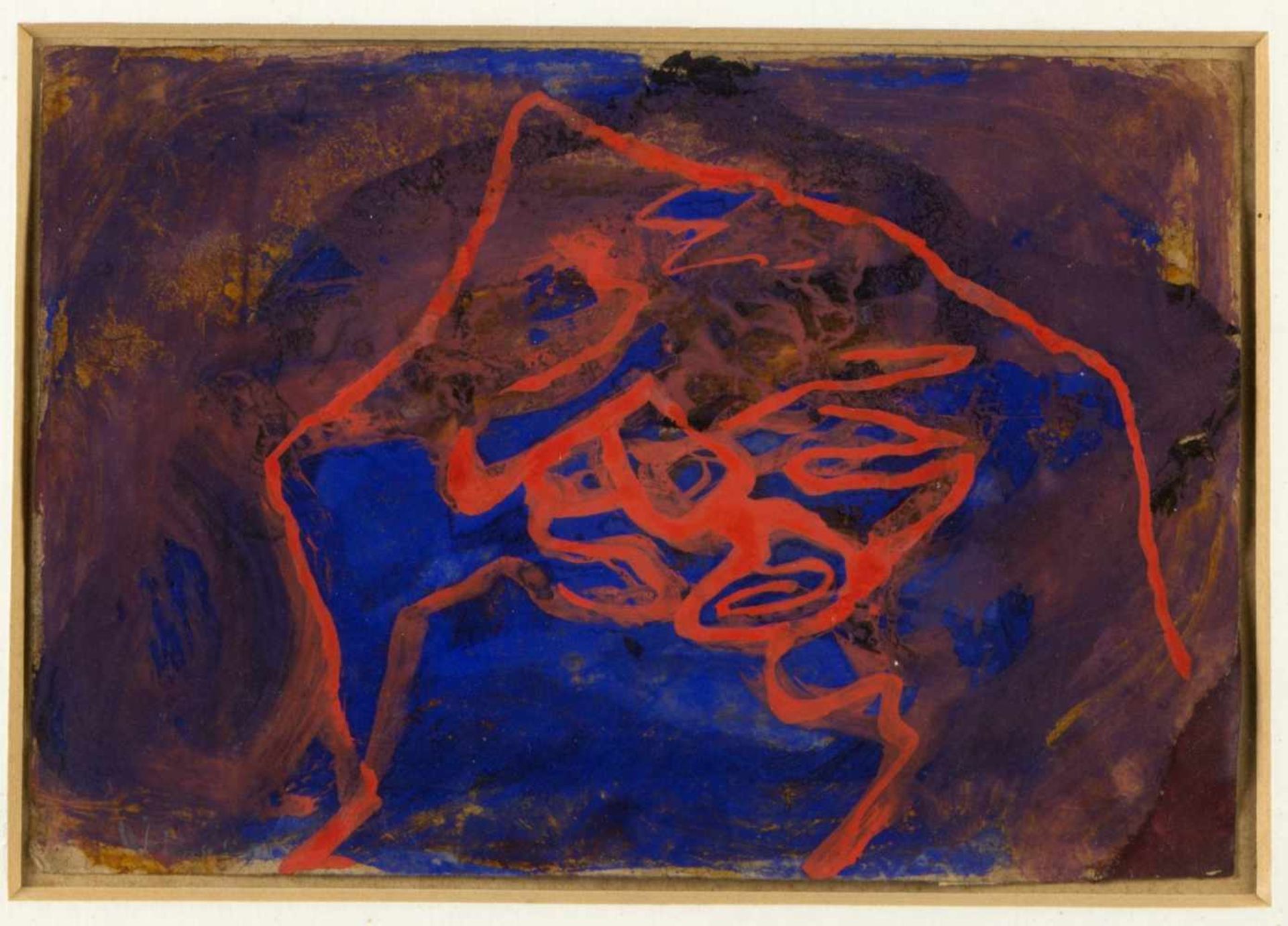 Klimo, Károly. 1936 BékéscsabaRoter Berg. Gouache. Sign. und dat. (19)89. 19,5 x 28,5 cm.