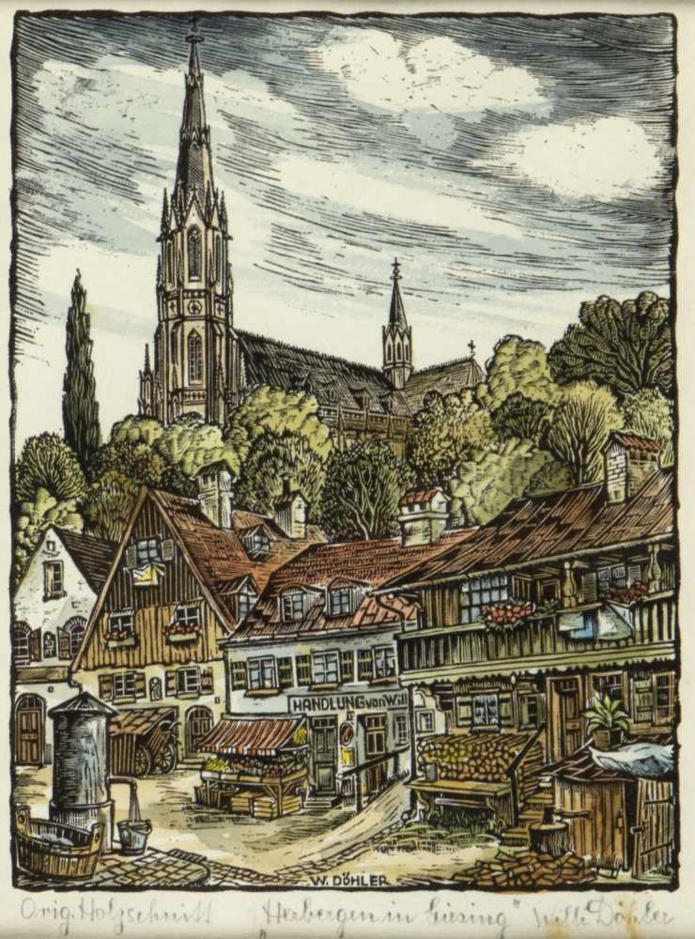 Döhler, Willi. 1905 - München - 1973Am Giesinger Berg 1886. Herbergen in Giesing. Am Marienplatz - Bild 2 aus 4