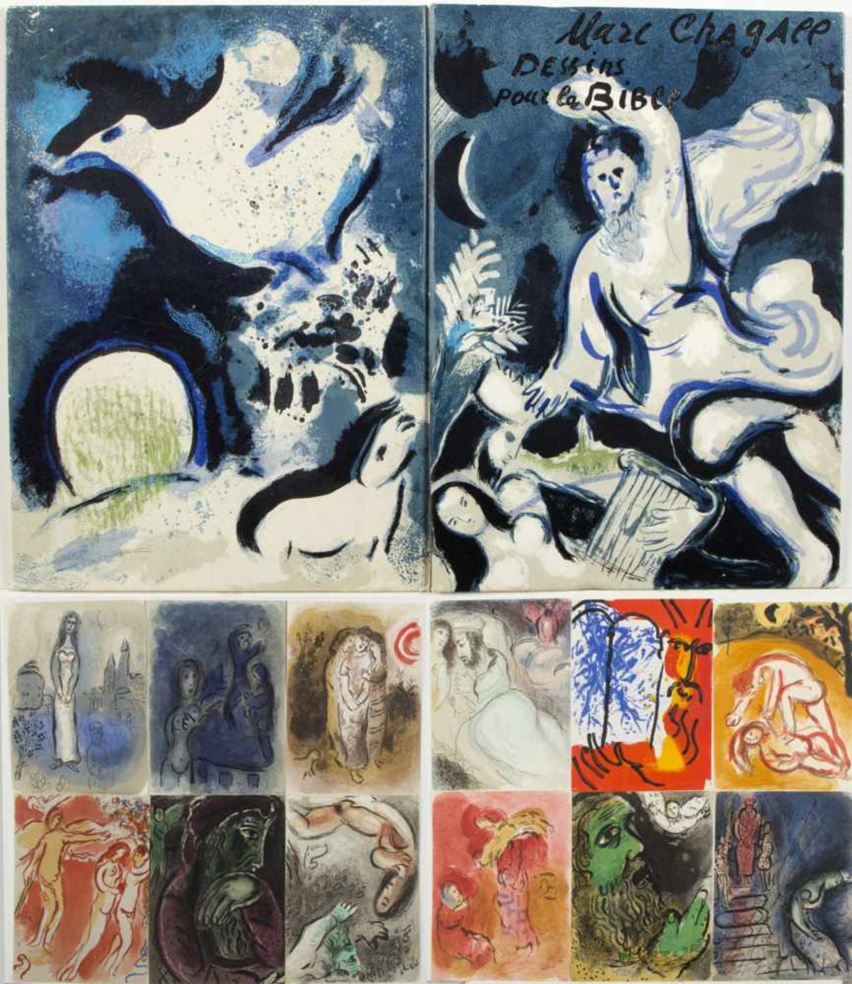 Chagall, Marc. 1887 Witebsk - Paul de Vence 1985Dessins pour la bible. 19 lose Farblithographien und
