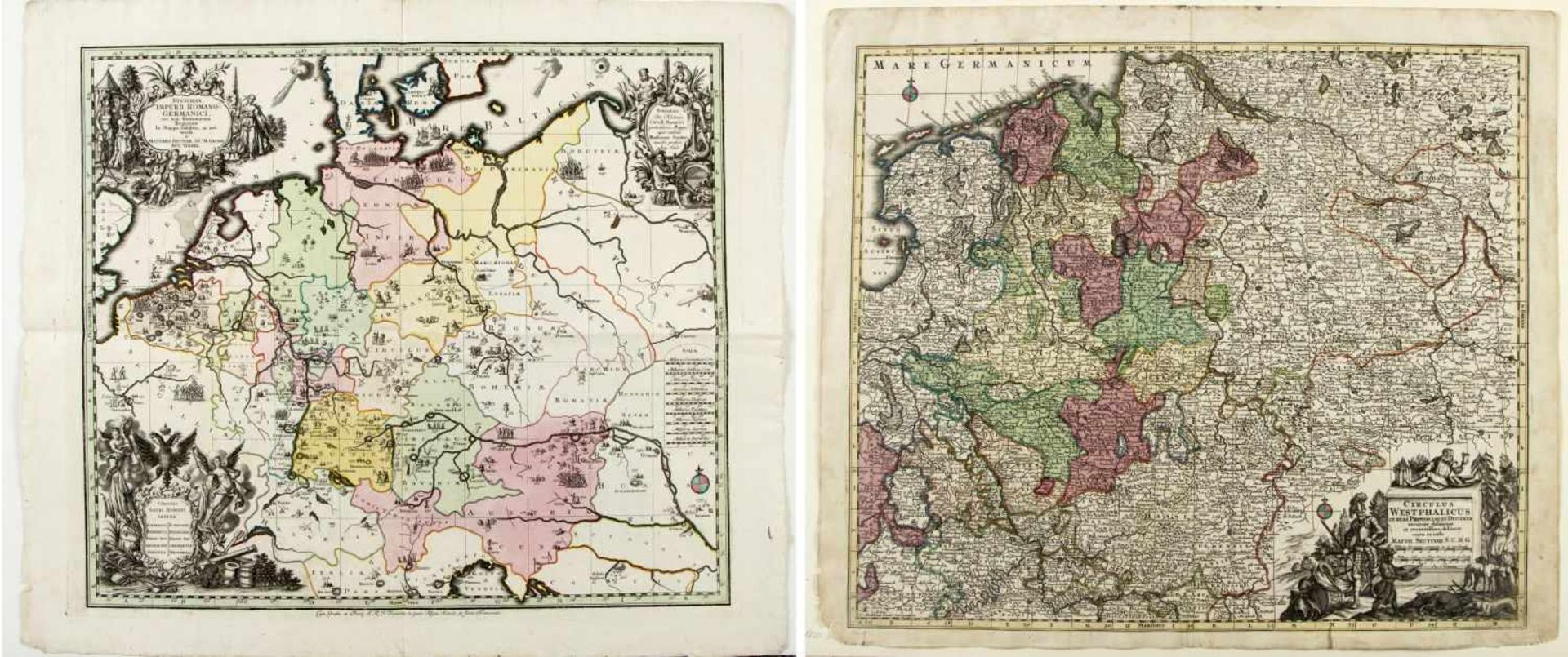 Seutter, Matthias u.a.Landkarten: Circulus Westphalicus. Imperii Romano Germanici u.a. 14 versch.