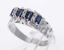 Vintage-Saphir-Diamant-Ring