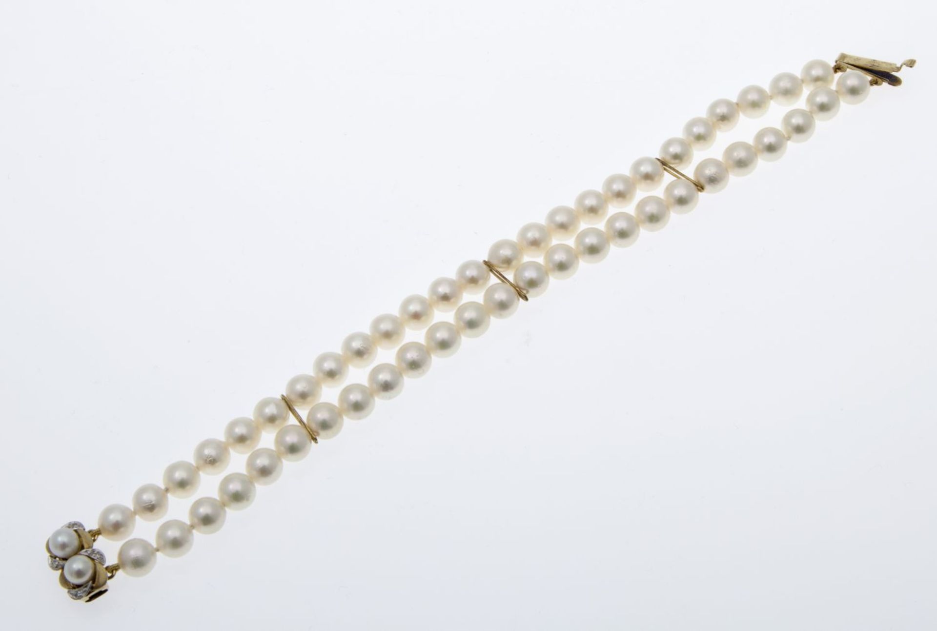 Lange Perlenkette mit Armband, 2-reihig - Bild 3 aus 3
