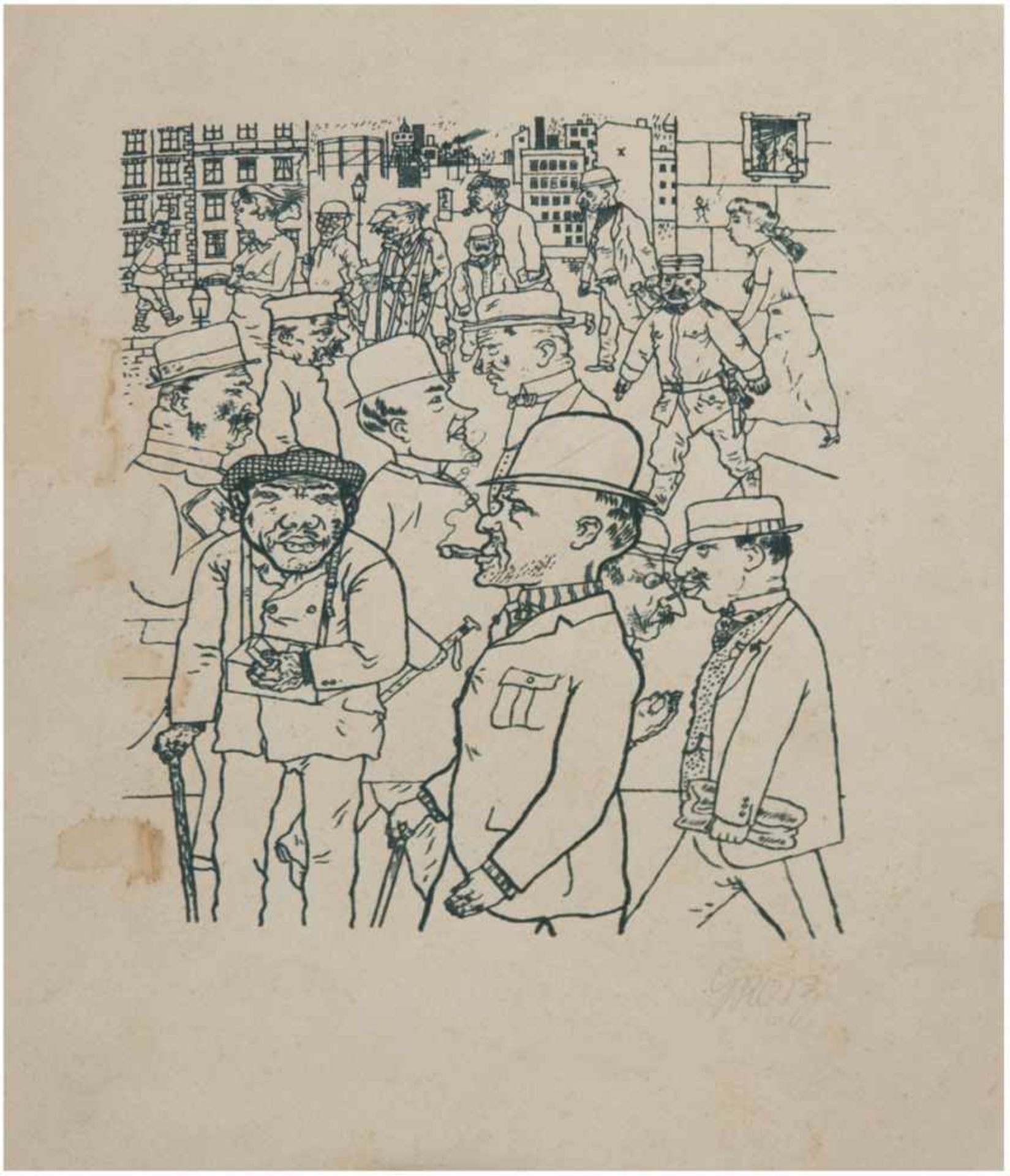 Grosz, George (1893 Berlin-1959) "Vollkommene Menschen", Offset, Litho., 41x31 cm (Malerund Grafiker