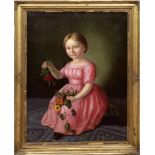 Humke,H. (Porträtmaler des Biedermeier, tätig um 1828-1851) "Junges Mädchen mitrosafarbenem Kleid,
