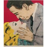 Friedemann-Hahn (1949 in Singen am Hohentwiel) "Humphry Bogart and Lauren Bacall",Farbserigraphie