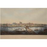 "Stettin mit Blick auf den Hafen", Litho, bez. Gustav Frank u.l., "Druck der königl. lith.Inst.