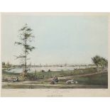 "Aussen-Alster Hamburg von der Uhlenhorst aus...", altkolorierte Litho. nach ValentinRuths, 45x56