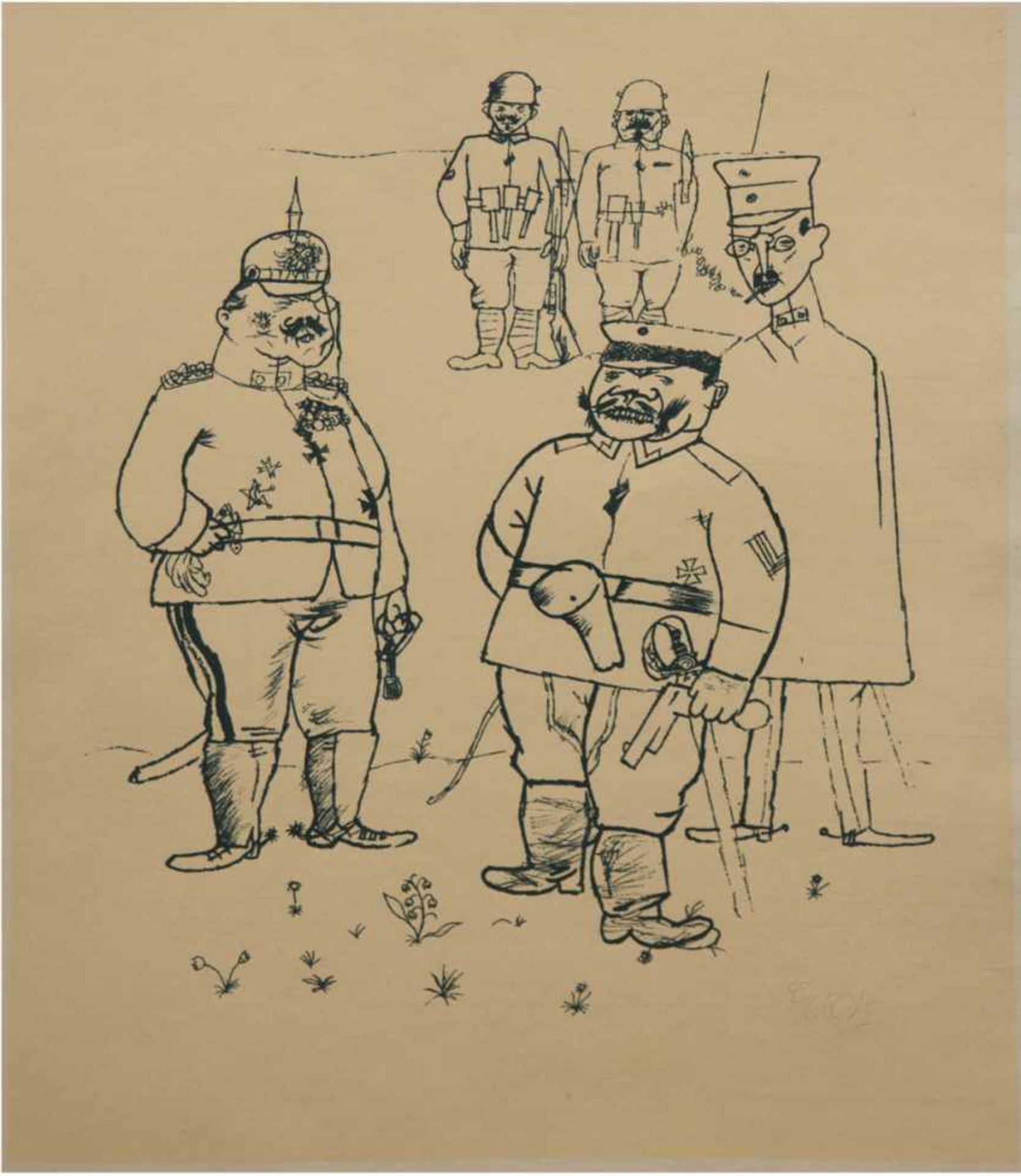 Grosz, George (1893 Berlin-1959) "Für Deutsches Recht und Deutsche Sitte" um 1920,